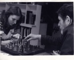 oan La Barbara and John Cage playing chess before a rehearsal at his loft photo: © 1976 Michael McKenzie